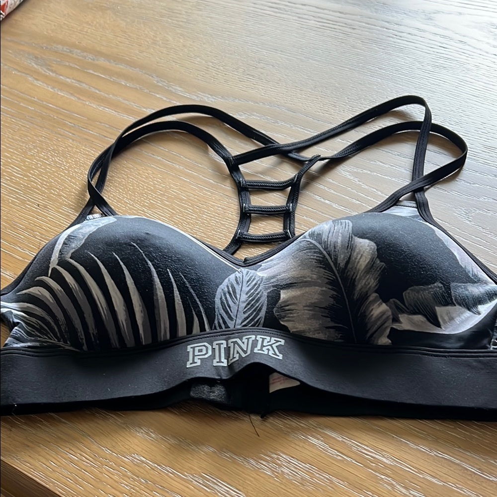 PINK Victoria's Secret Black and White Strappy Bra